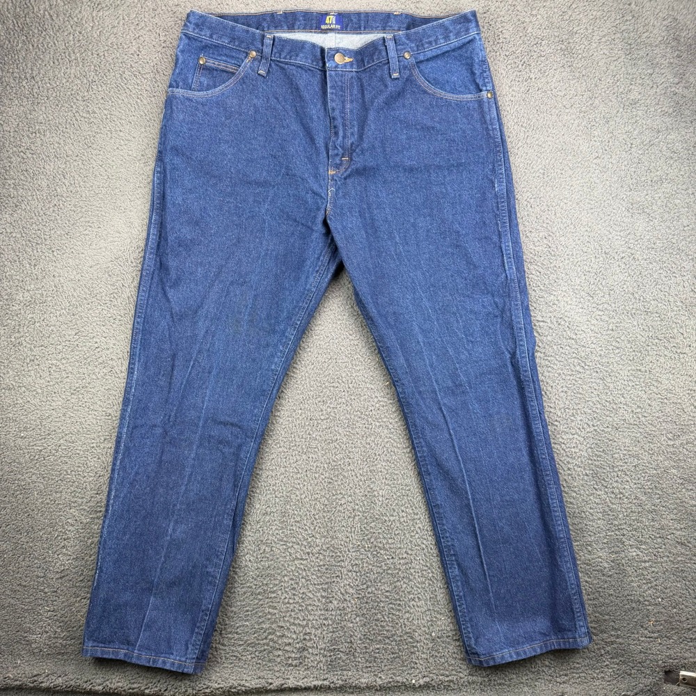 Wrangler 47MWZ Regular Fit Mens Blue Jeans 36x30 Dark Wash Denim 47MWZPW